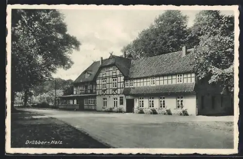 AK Eystrup /Weser, Gasthof Drübber-Holz mit Strassenpartie