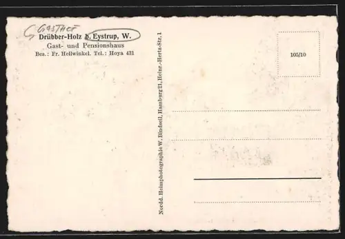 AK Eystrup /Weser, Gasthof Drübber-Holz mit Strassenpartie