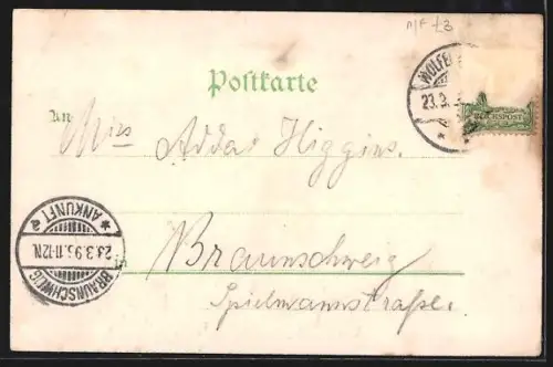 Lithographie Wolfenbüttel, Waldgasthaus Antoinettenruh Besitzer Th. Röber