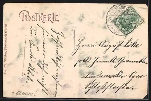 AK Pfaffendorf i. Mark, Gasthof zur Post, Garten, Kirche