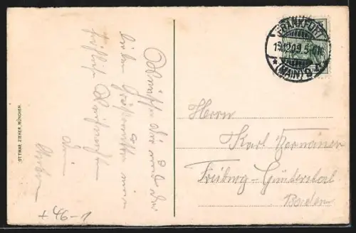 AK Frankfurt a. M., Gallus-Warte und Mainzer Landstrasse mit Strassenbahn