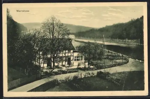 AK Hann.-Münden, Gasthof Verrahaus mit Umgebung
