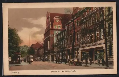 AK Duisburg, Partie an der Königstrasse mit Zigarrenaden