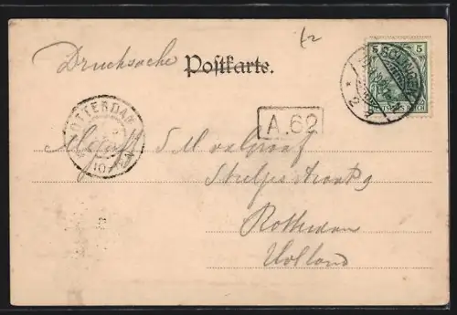 AK Solingen, Kaiserstrasse mit Denkmal und Strassenbahn