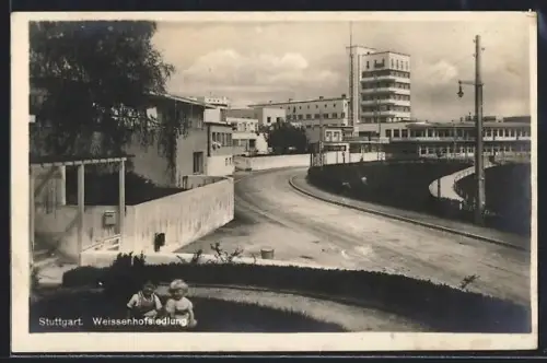 AK Stuttgart, Gebäude der Weissenhofsiedlung im Bauhaus-Stil