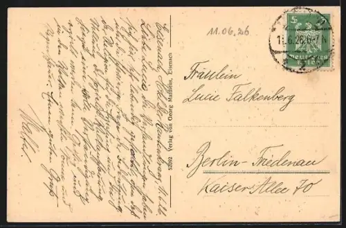 AK Eisenach, Hotel Thüringer Hof u. Lutherdenkmal am Karlsplatz