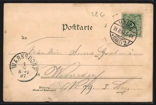 Lithographie Halle a. S., Kliniken, Universität, Student im vollen Wichs