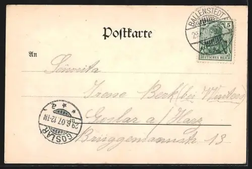 AK Meiseberg im Selkethal, Gasthof mit Hirschgeweih über dem Eingang