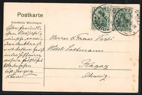 AK Oelsnitz i. V., Partie an der Grabenstrasse mit Kirchtürmen