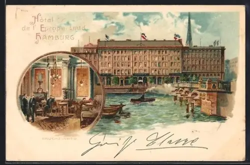Lithographie Hamburg, Hotel de l`Europe