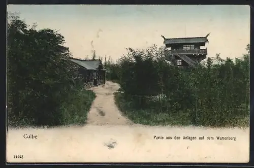AK Calbe / Saale, Partie aus den Anlagen auf dem Wartenberg