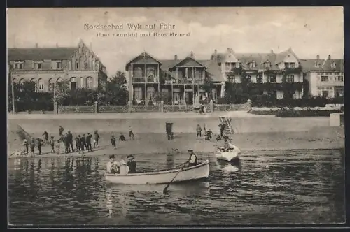 AK Wyk auf Föhr, Haus Fernsicht und Haus Meinert