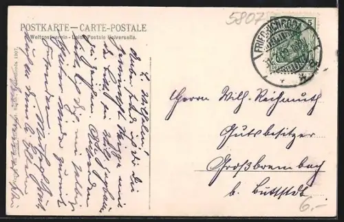 AK Friedrichroda, Alexandrinenstrasse mit Bergpanorama