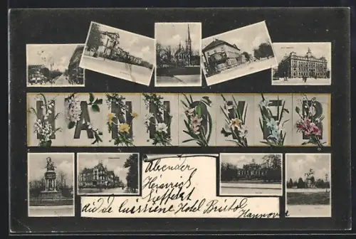 AK Hannover, Rathaus, Kaiserl. Hauptpostamt, Denkmal