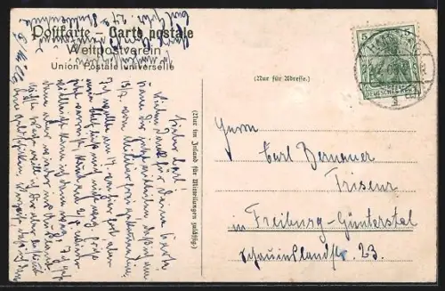 AK Hamburg-St. Georg, Hansa-Platz mit Denkmal