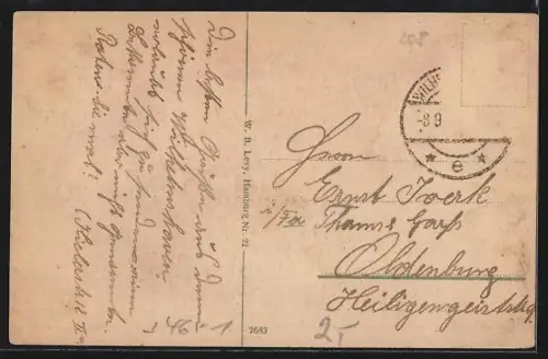 AK Wilhelmshaven, Bismarckstrasse mit Strassenbahn