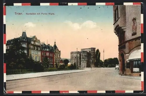 AK Trier, Nordallee mit Porta Nigra