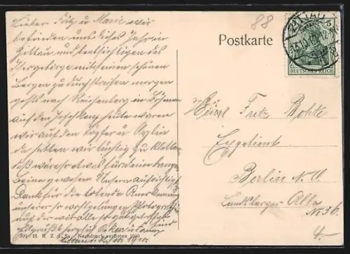 AK Zittau, Rathausplatz mit Geschäften