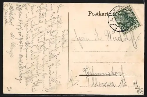 AK Spandau, Rathaus vom Stabholzgarten, Augusta-Ufer, Städtisches Hallenschwimmbad, Bismarckdenkmal