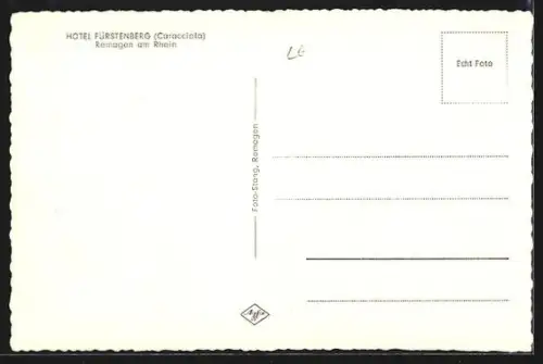 AK Remagen am Rhein, Hotel Fürstenberg
