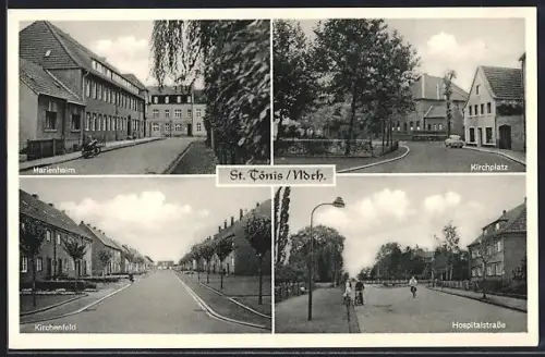 AK St. Tönis /Ndrh., Marienheim, Kirchplatz, Kirchenfeld, Hospitalstrasse