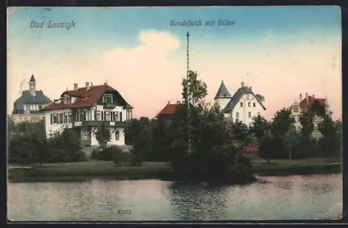 AK Bad Lausick, Gondelteich mit Villen