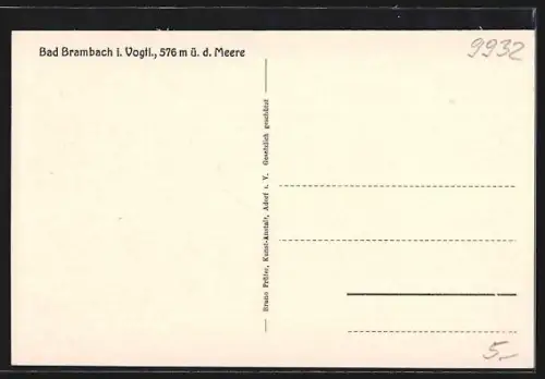 AK Bad Brambach i. Vogtl., Marktplatz mit Kirche