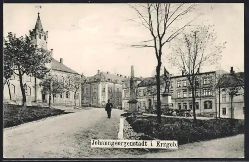 AK Johanngeorgenstadt i. Erzgeb., Partie am Marktplatz