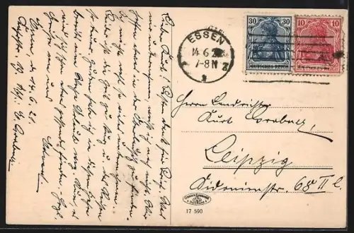 AK Essen, Margaretenhof Brückenkopf