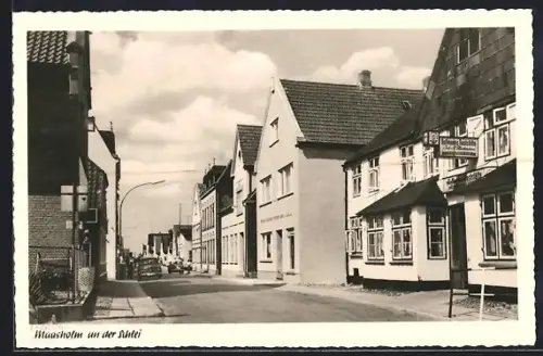 AK Maasholm an der Schlei, Hoffmann`s Gaststätte, Inh. A. Martensen, Bäckerei Hermann Lass