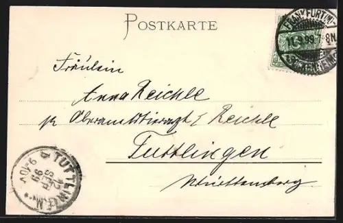 AK Frankfurt a. M., Goethefeier mit Huldigung am Denkmal 27. August 1899