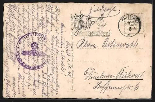 AK Krefeld, Strassenpartie an der Alten Kaserne, 