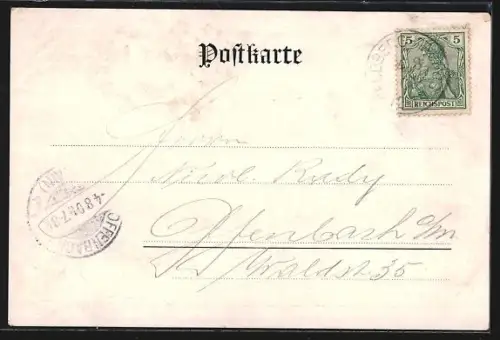 AK Grosser Feldberg i. Taunus, Gebäudeensemble auf dem Gipfel bei Nacht