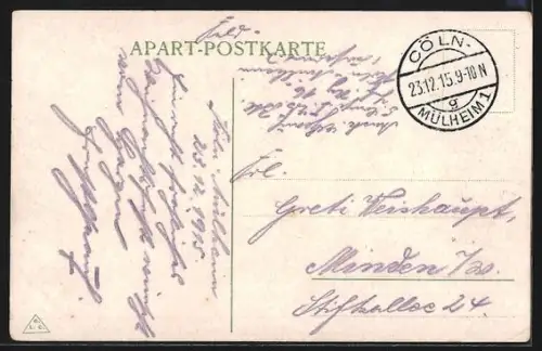 AK Cöln, Ansicht der Artillerie-Kaserne