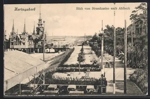 AK Heringsdorf / Ostseebad, Blick vom Strandcasino nach Ahlbeck