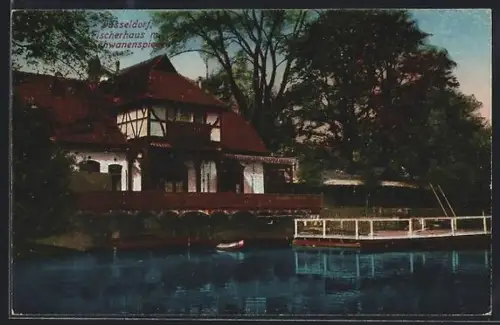 AK Düsseldorf, Fischerhaus mit Schwanenspiegel