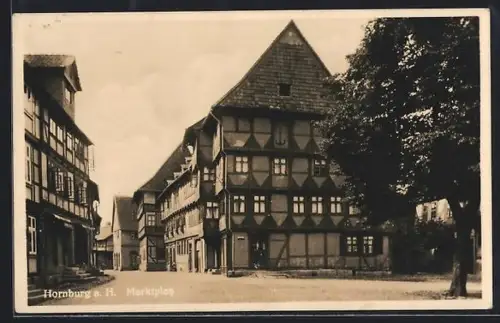 AK Homburg a. H., Marktplatz mit Fachwerkhäusern