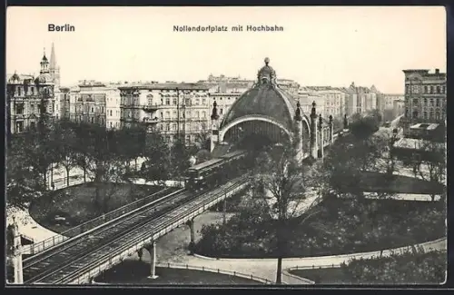 AK Berlin-Schöneberg, Nollendorfplatz mit Hochbahn