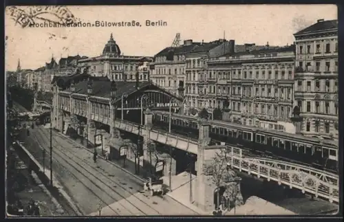 AK Berlin-Schöneberg, Hochbahnstation Bülowstrasse