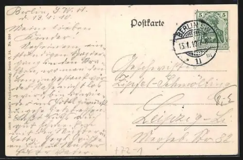 AK Berlin-Schöneberg, Hochbahn fährt durch Haus i. d. Bülowstrasse