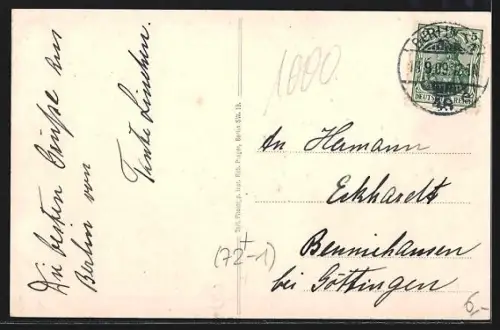 AK Berlin-Schöneberg, durchbrochenes Haus bei der Lutherkirche, Hochbahn