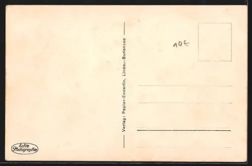 AK Lindau, Uferpartie mit Seehafen-Beleuchtung