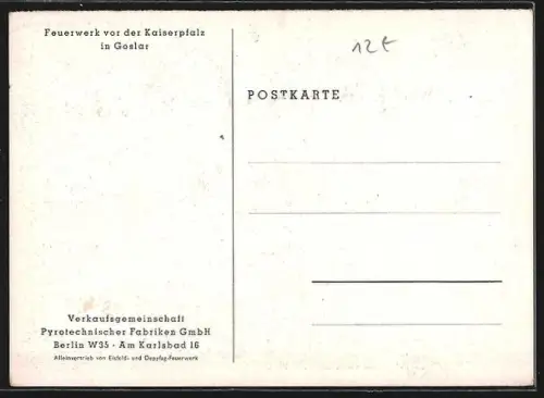 AK Goslar, Feuerwerk vor der Kaiserpfalz