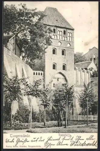 AK Tangermünde, Ansicht vom Rossfurth mit Anlagen