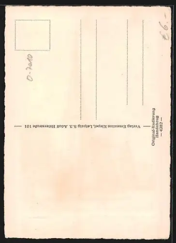 Künstler-AK Leipzig, Ansicht der Andreas-Kirche