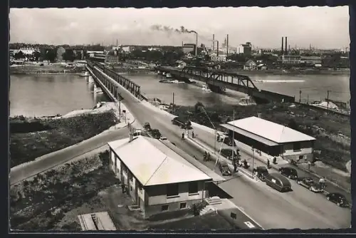 AK Kehl a. Rhein, Rheinbrücke mit Zoll aus der Vogelschau