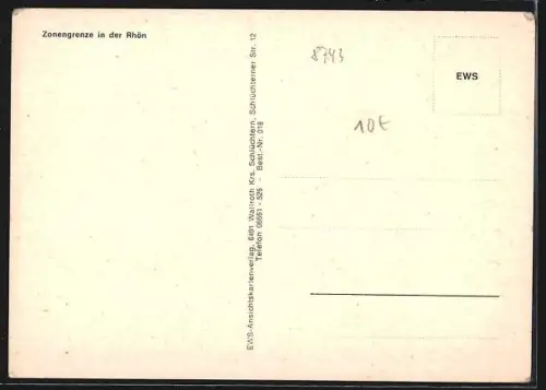 AK Meiningen / Rhön, Zonengrenze in der Rhön, Hochrhönstrasse, Blick zum Rockenstuhl, Theobaldshof