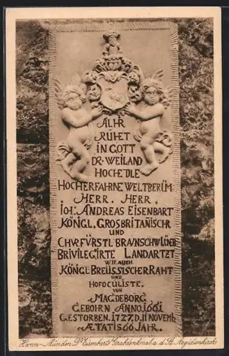 AK Hann. Münden, Eisenbart-Grabdenkmal St. Aegidienkirche