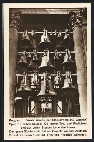 AK Potsdam, Garnisonkirche mit Glockenwerk