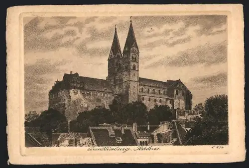 Künstler-AK Quedlinburg, Schloss